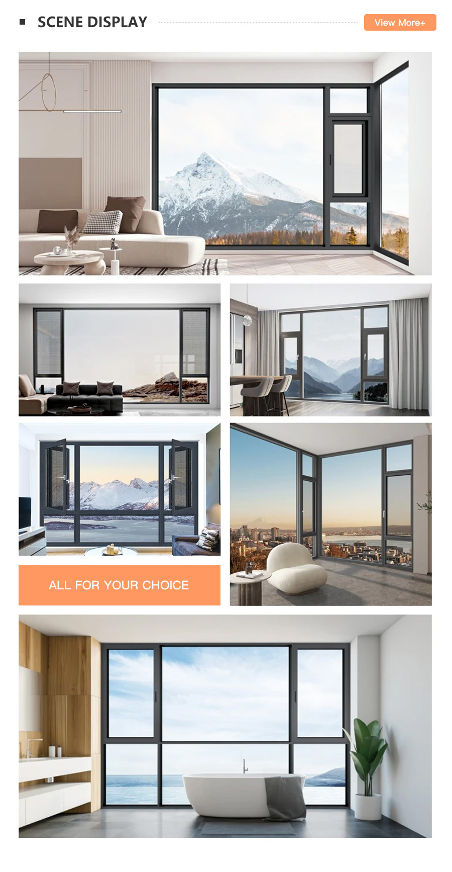 Presentation of Kanod aluminum casement windows in households